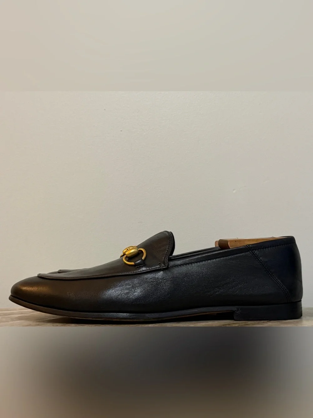 GUCCI BRIXTON Black Leather Horsebit Loafers US 8.5 Gucci 8 Jordaan $1100